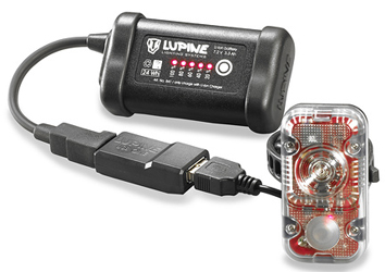 Lupine USB one rotlichtladdning